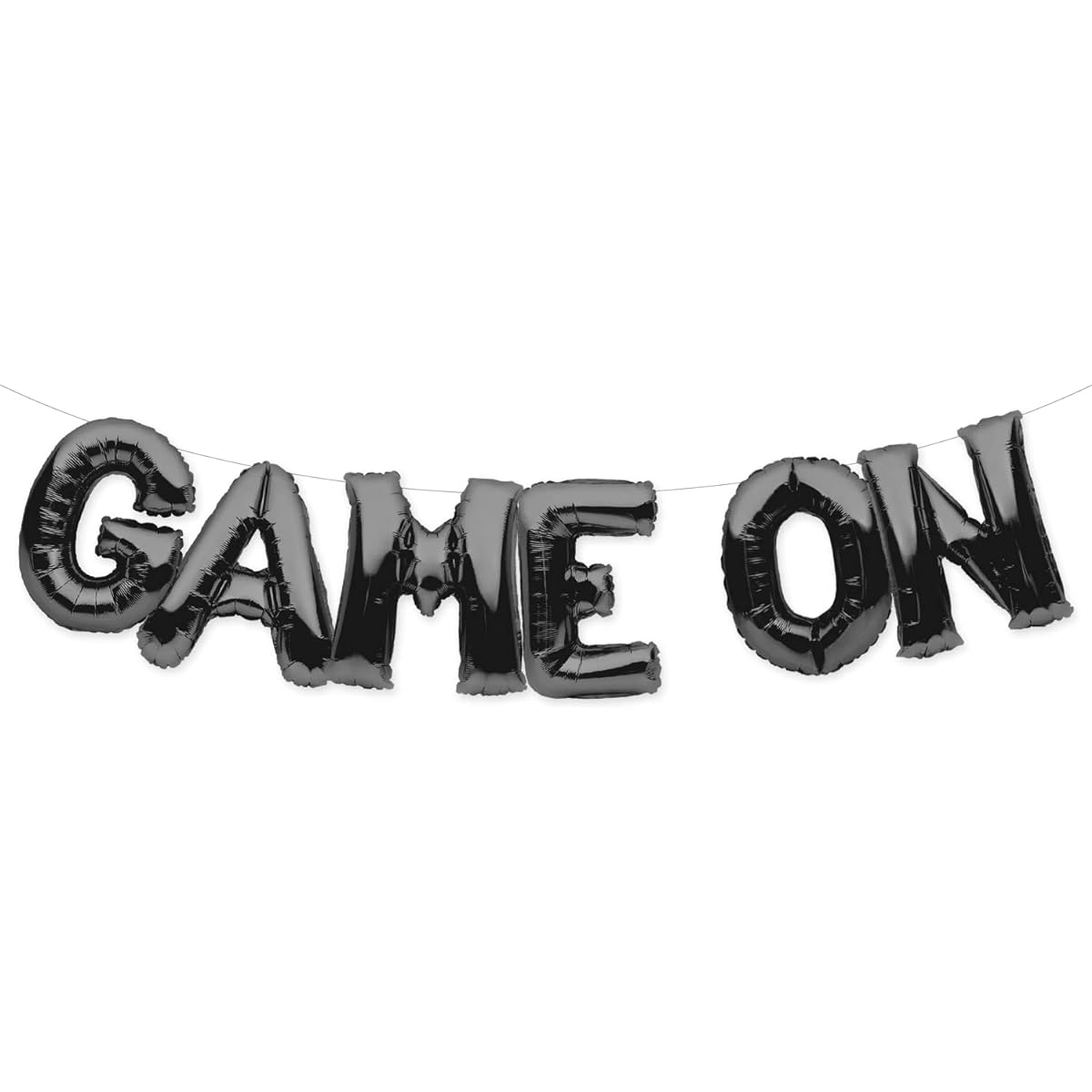 PartyForever GAME ON Balloon Banner Black Game Theme Birthday Party Decorations and Supplies Sign