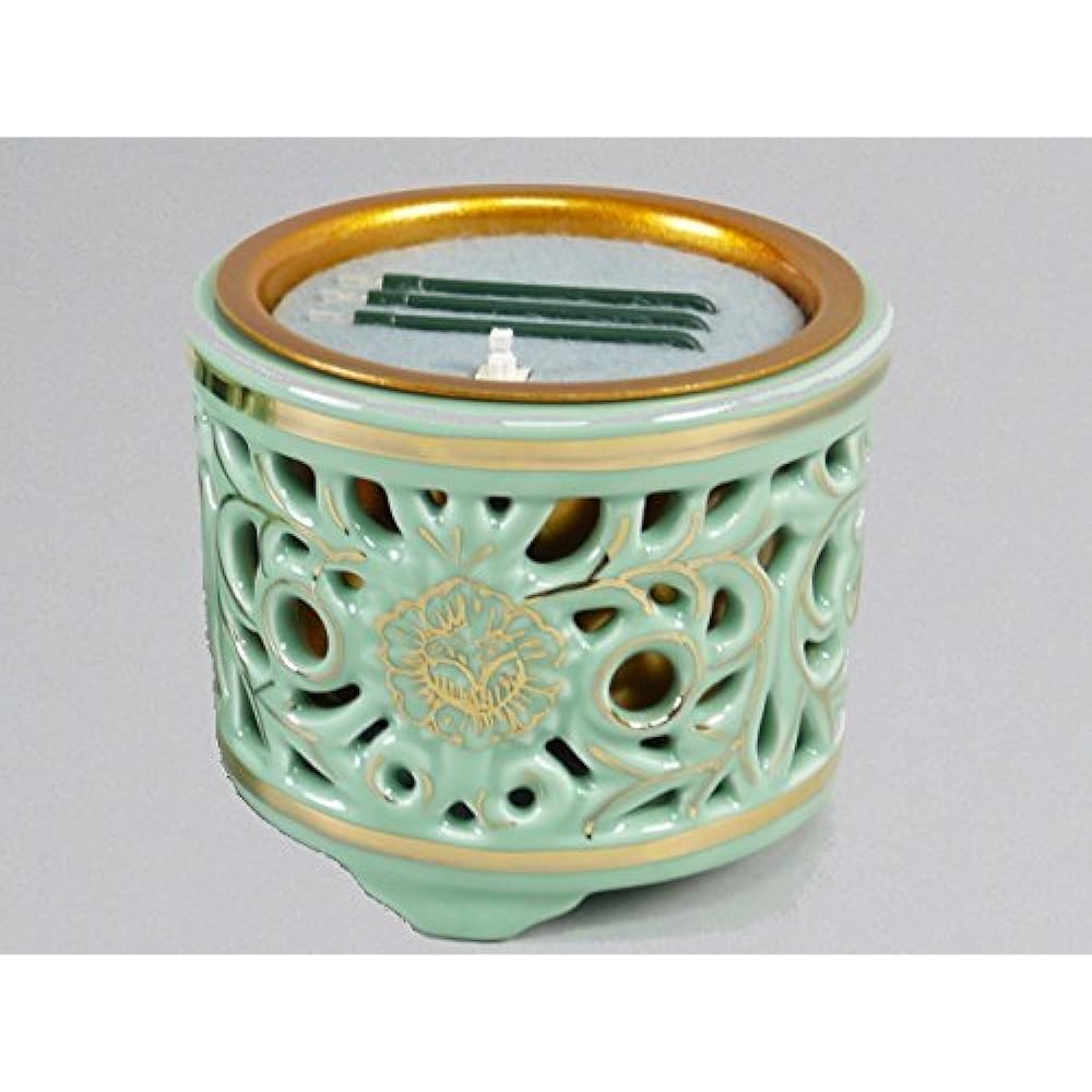 Safe electronic incense stick without using fire, Buddhist altar item LED electronic incense stick, Sun Yasuragi, lying incense stick type, openwork incense burner with difference, 3.0 cm (for east)