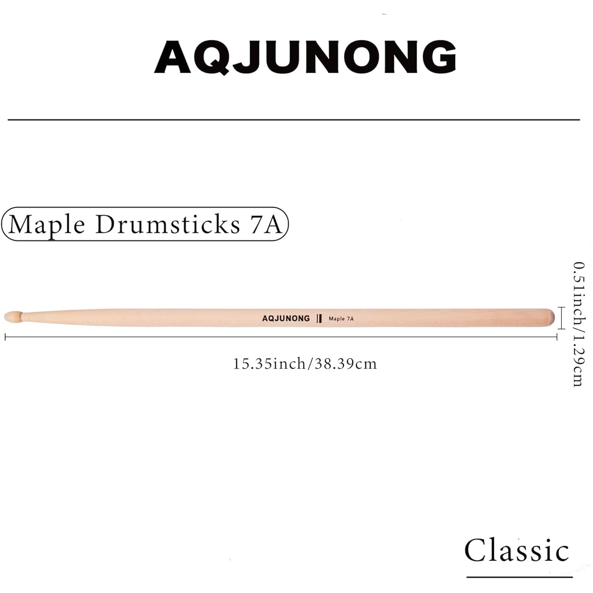 Drumsticks 12 Pairs Maple 7A Wooden Chip Drumsticks for Kids and Adults Musical Instruments Percussion Accessories Bulk Drumsticks
