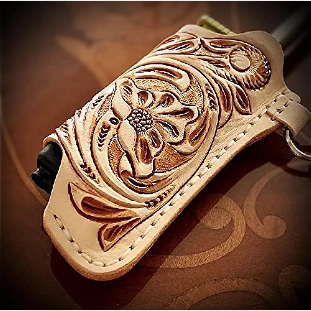 Carving leather case cowhide for SOTO slide gas torch