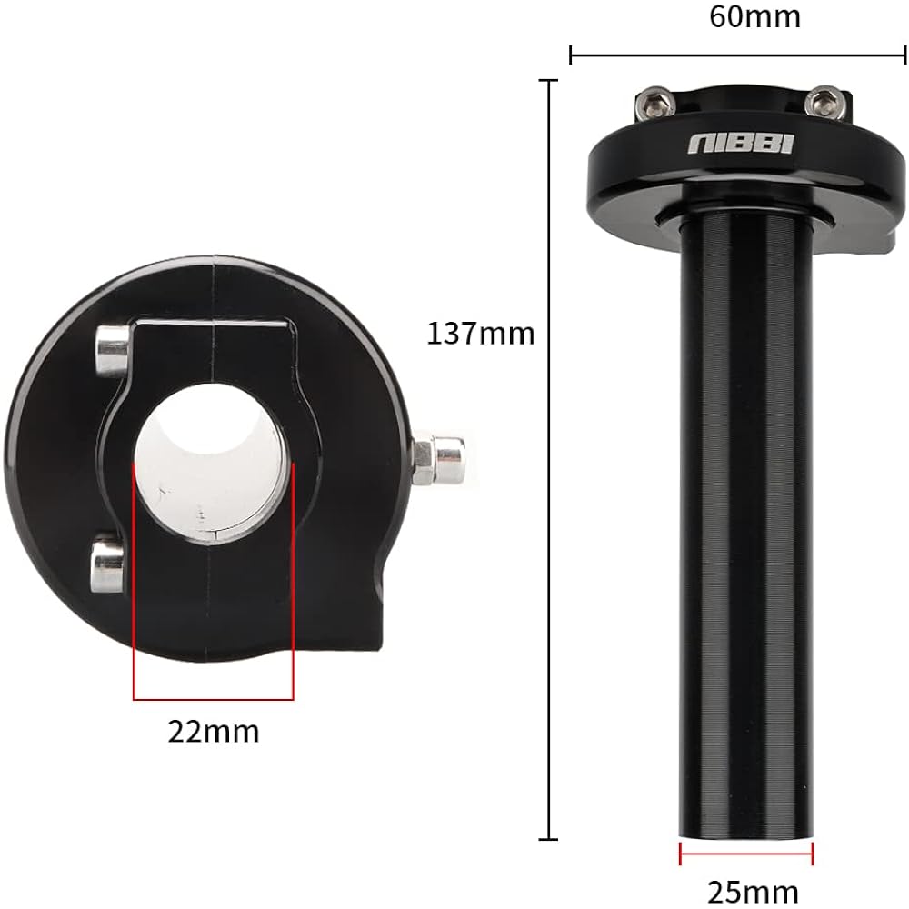 NIBBI Aluminum 7/8 Inch Motorcycle Throttle Handlebar Adjust Accelerator CNC Throttle Cable Holder YAMAHA TaoTao Kycom Honda GY6 Scooter 50CC 100CC 125CC 150CC Moped Black NBDNY-3