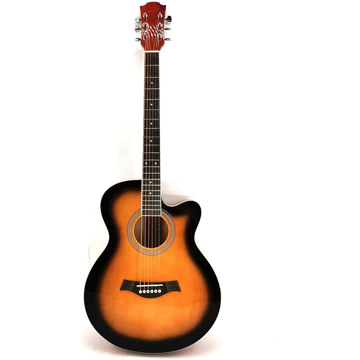 Beginner's Practice Guitar Bright All-Cypress Beginner Acoustic Guitar Mat Standard Equipment Beginner Elementary School Student Adult Beginner Guitar (Color: Sunset Color, Size: 41 inches)