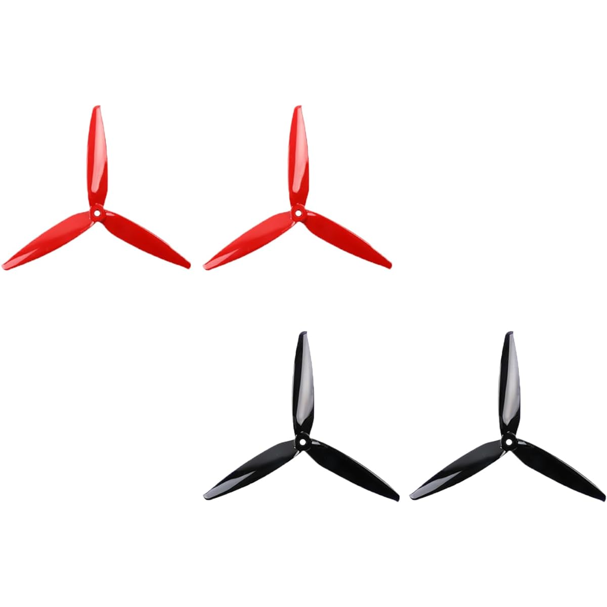 Gemfan 7040 FPV Propeller 7040 FPV Propeller 7 Inch 3-Blade Reinforced PC Propeller Long Range Racing Frame Drone Quad (Black and Red) Set of 8