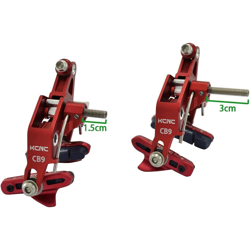 KCNC CB9 Road Caliper Brake Set Front and Rear Designed For Road Bike Wide Wheel Rim, Red, SK2100