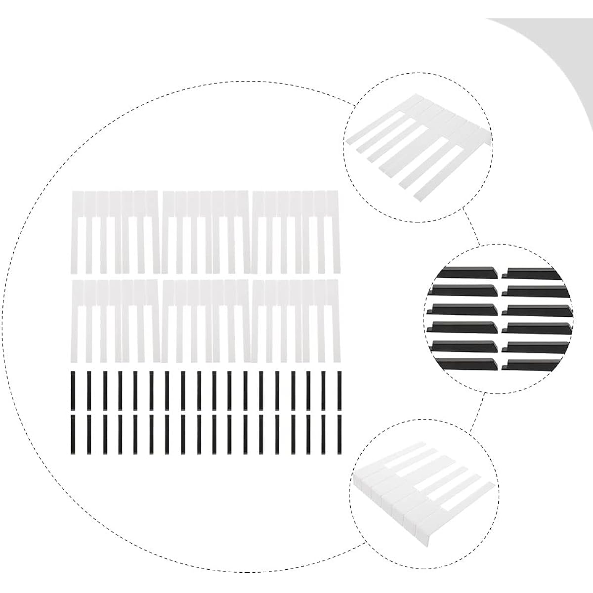 Piano Parts General Instrument Accessories 88 Pieces Practical Piano Keyboard Piano Replacement Keys Piano Supplies for Musicians Replacement Piano Keys Keyboard Musical Instrument Accessories Parts