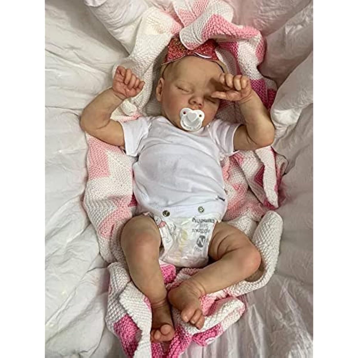 iCradle Reborn Baby Doll 18" Silicone Full Body Realistic Look Girl Newborn Toddler Waterproof Sleeping Baby Eyes Closed Kids Playmate Toy Ages 3+