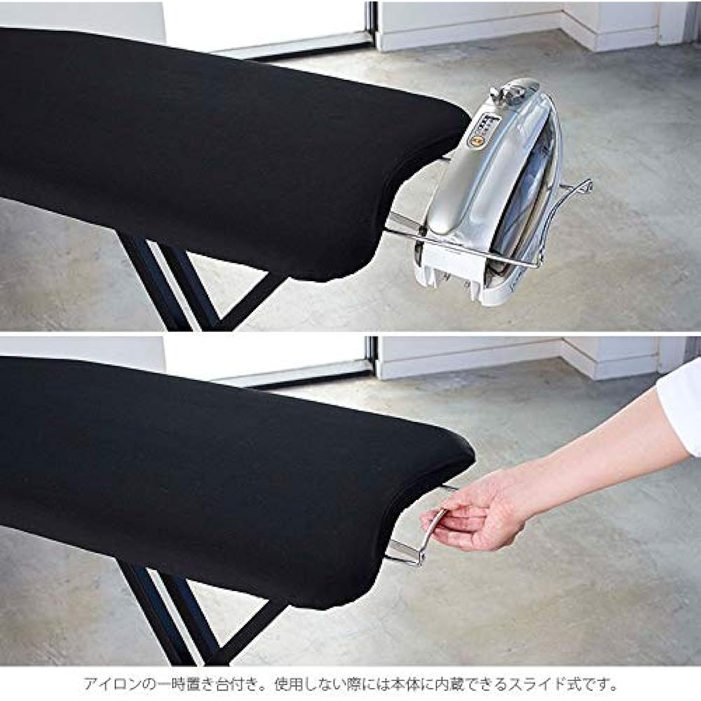 Yamazaki Jitsugyo Lightweight Stand Type Ironing Board White Approx. W83XD37XH25~78cm Tower Height Adjustment Button Press Zone Steel Mesh Structure 4027