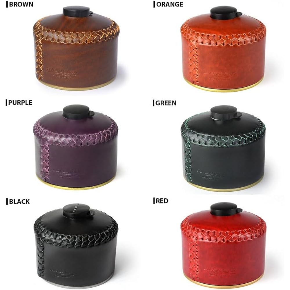 [Samurai Craft] Gas cartridge cover OD can leather cover 230g Coleman 230T Lumiere Lantern Lugato shoulder handmade tanned leather aging Vegetable tanned genuine leather