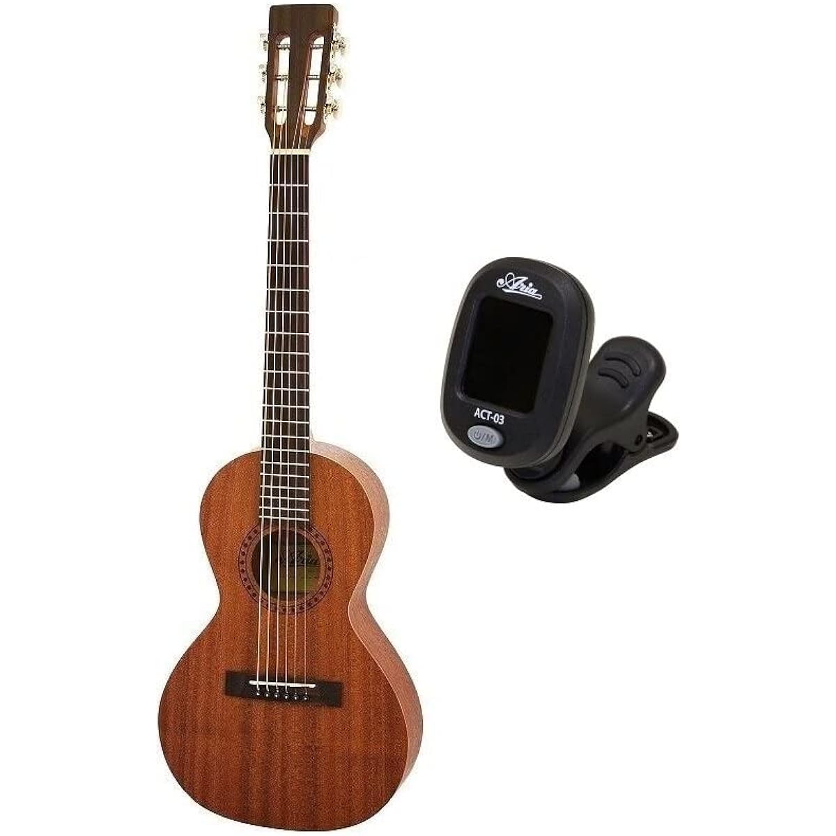 [With genuine clip tuner ACT-03] ARIA ASA-18 Parlor type mini guitar, 580mm scale