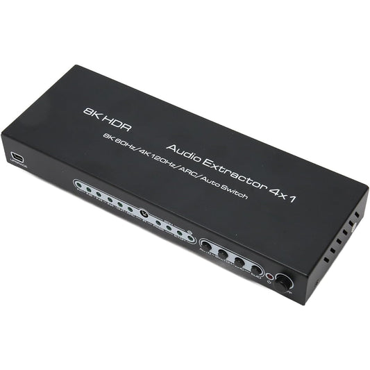 8K Sound Extractor Easy to Use Support 8K 60Hz Metal Durable HD Multimedia Interface Sound Extractor 100-240V (US Plug)
