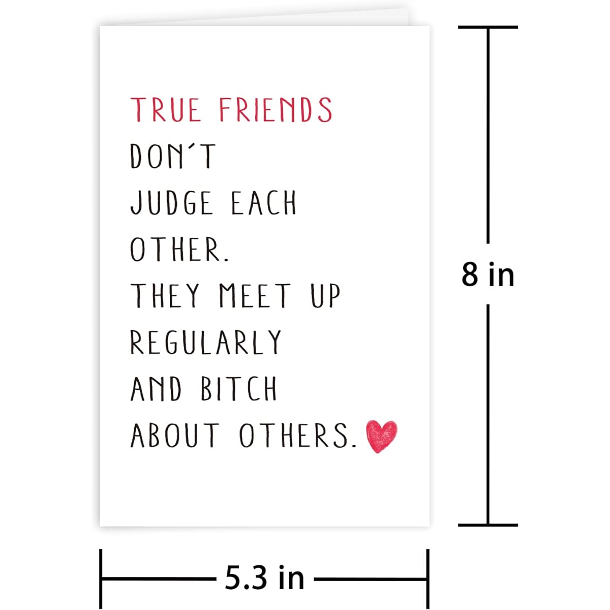 Funny Friendship Cards for Female Friends Funny Birthday Cards for Best Friends True Friends Don't Judge Other