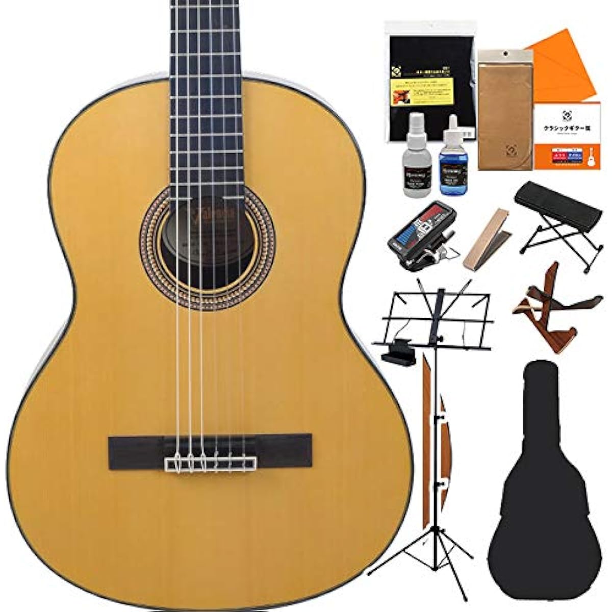 Valencia VC563 NAT Classical Guitar Beginner 14-piece Set 3/4 Size 580mm Scale Valencia