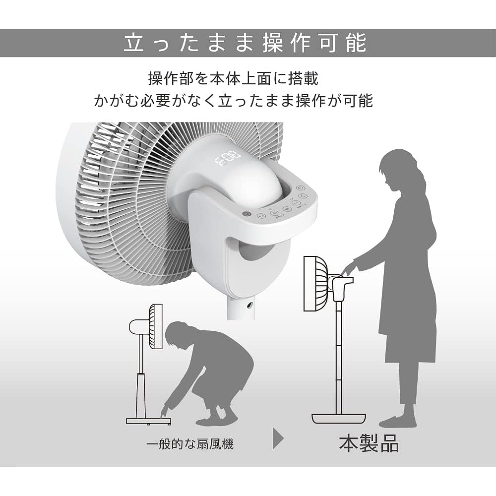Denkyosha ZEPEAL Rechargeable DC Full Remote Control Living Fan DJC-E550M White