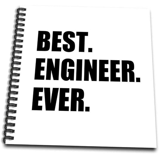 3dRose db_184996_1 Best Gifts for Engineers for Engineering Jobs - Black Text Drawing Book, 8 x 8 inches
