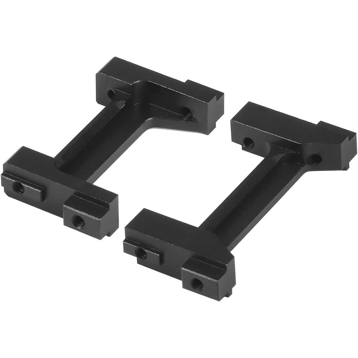 RCXXX Aluminum Skid Plate Transmission Mount Front & Rear Bumper Mount Set TRX4M 1/18 RC Crawler Car Upgrade Parts Replacement for Original 9736(Black)