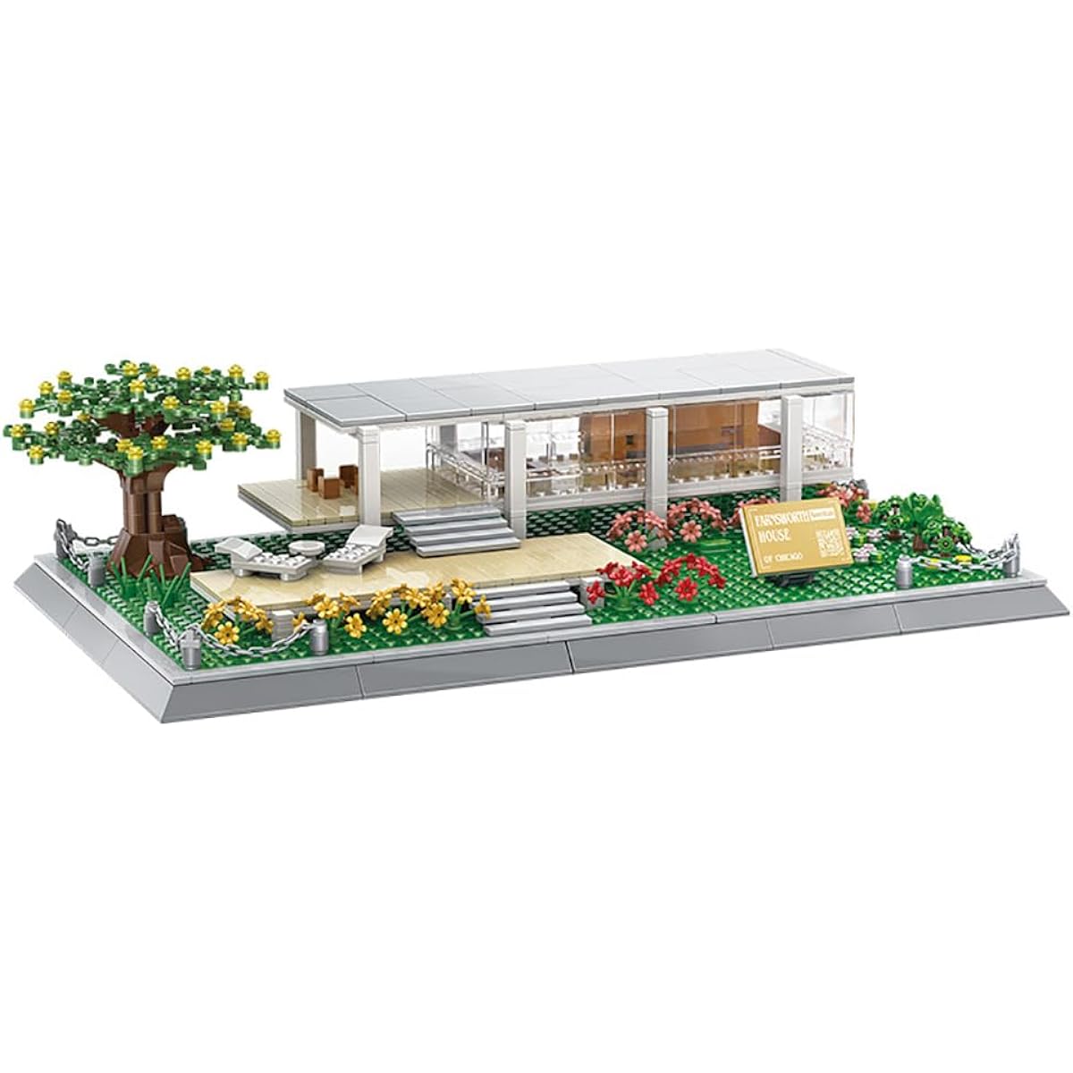 Goirzi 661 Pieces Farnsworth House Illinois Building Blocks Toy Puzzle Set World Architecture Model Collection Creative for Kids and Adults