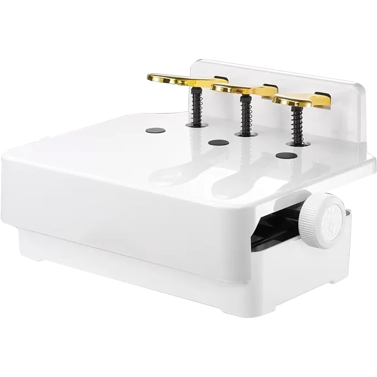 Buhelyc Piano Pedal Extender, Piano Auxiliary Pedal, Uses 3 Pedals, Adjustable Height, Stable, For 4-12 Years Old Kids, Load Capacity 30 kg, Easy to Install, White