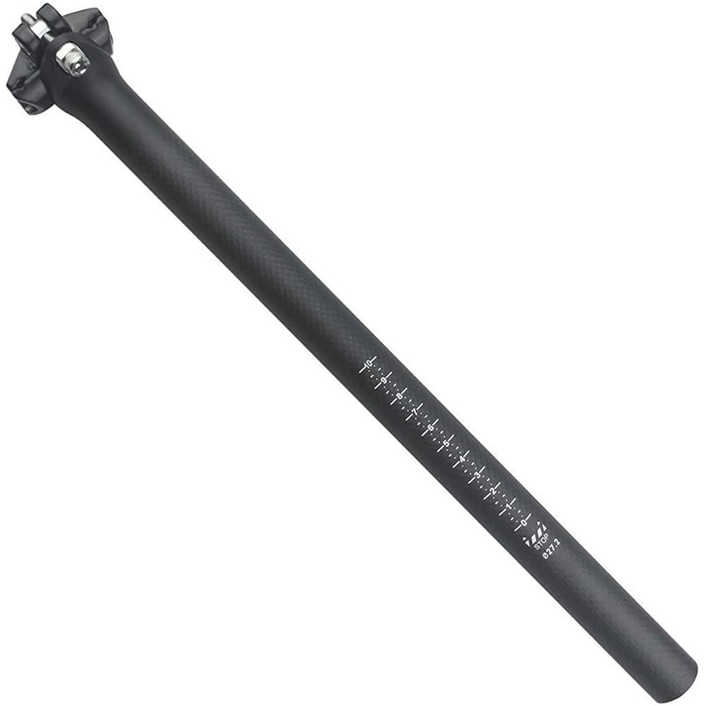 PLATTBK Bicycle Seatpost Carbon Ultra Light 3K Brushed Road Bike and Mountain Bike Saddle Post 25.4/27.2/30.8/31.6 * 350/400mm