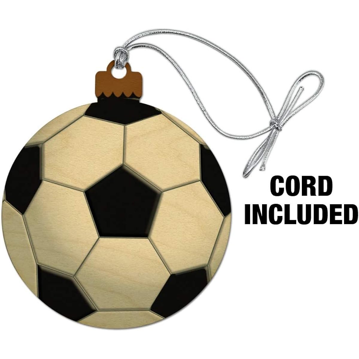 Soccer Ball Soccer Wood Christmas Tree Holiday Ornament