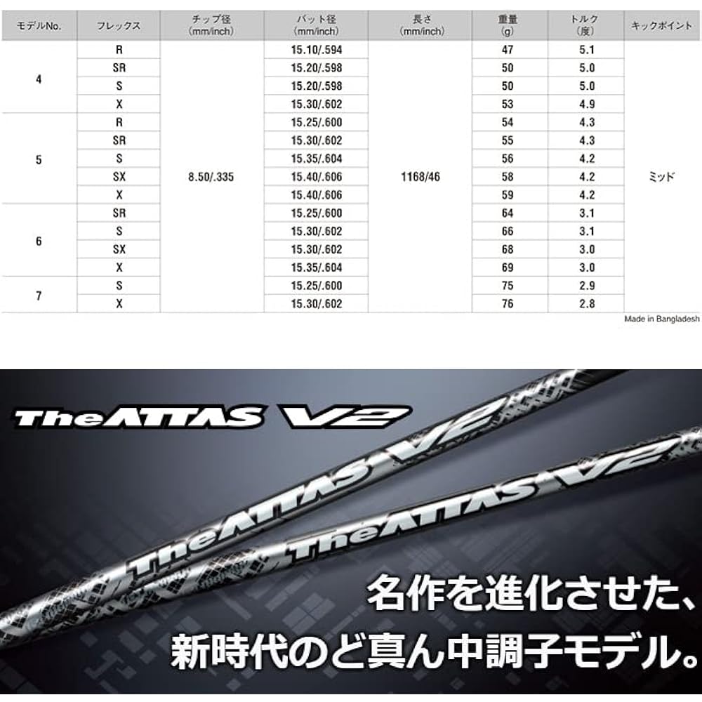 [Produced by Teeolive] Shaft with OEM sleeve for TaylorMade UST Mamiya The ATTAS V2 The Attas V2