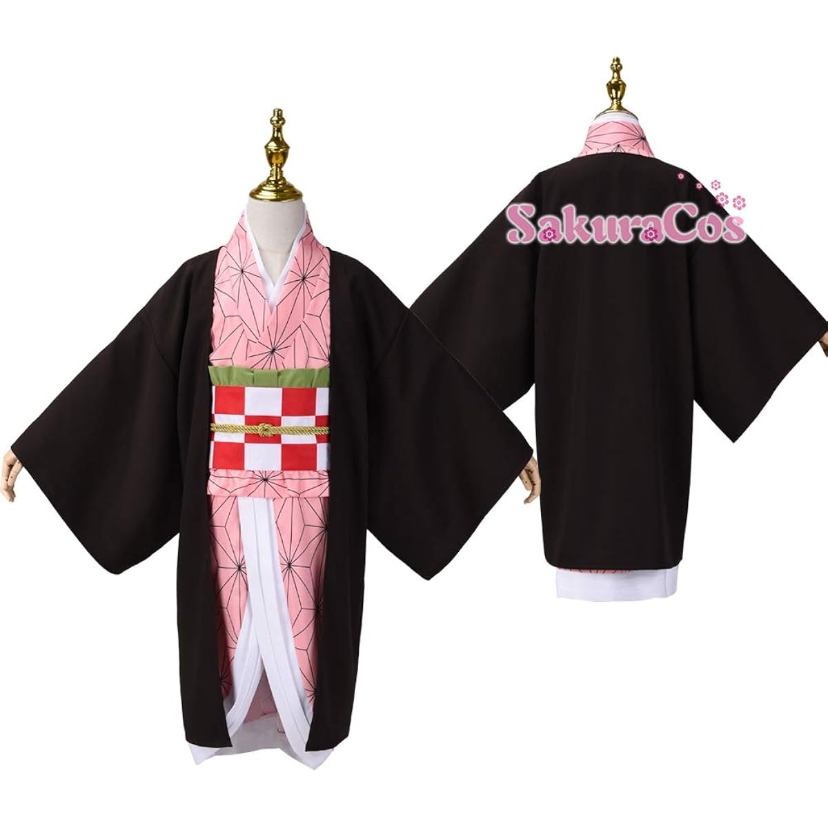 [sakuracos] Instant Delivery Demon Slayer: Kimetsu no Yaiba Nezuko Kamado Children's Kimono Cosplay Costume Halloween Christmas Uniform Adult Anime Cosplay Event
