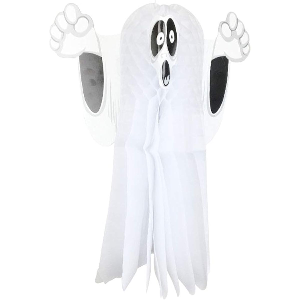 Just Artifacts 14" Hanging Halloween Tissue Honeycomb Party Decorations (5 White Ghosts)