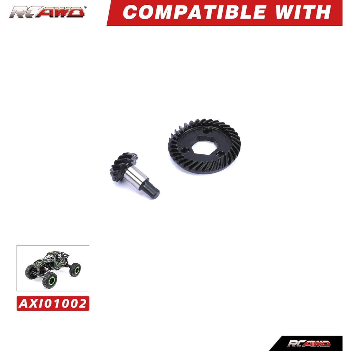 RCAWD UTB18 Capra 48P Bevel Gear Set 33T/13T Upgrade Parts #AXI212000 for Axial 1/18#AXI01002