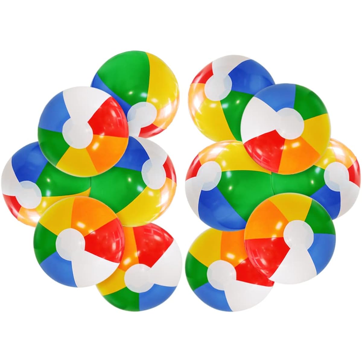 VoizVony Beach Ball Inflatable Pool Party: 12" Bulk Beach Ball Toys for Kids - Pack of 12 Small Inflatable Balls for Summer Swimming Games Decorations and Favors