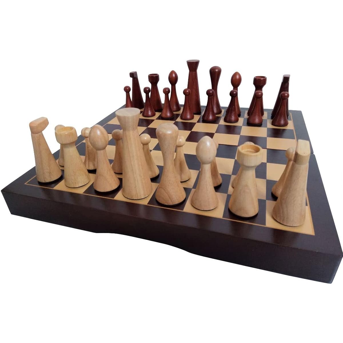 STARPPLE Heavy and Durable 16 Inch Real Wooden Chess Set Luxury Handmade Chess Board Game Set with Storage, 4 Inch Heavy Design, 34 Large Wooden Pieces with 2 Queens (C1-16DM)