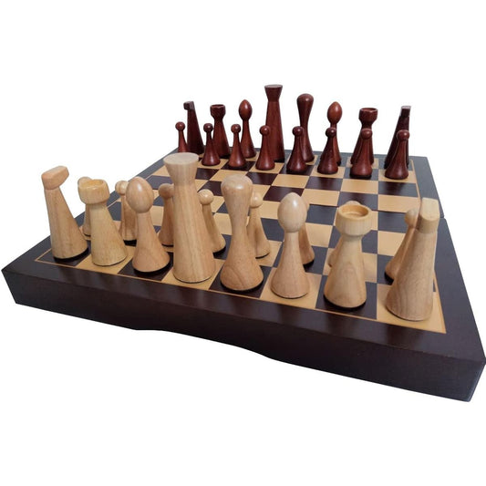 STARPPLE Heavy and Durable 16 Inch Real Wooden Chess Set Luxury Handmade Chess Board Game Set with Storage, 4 Inch Heavy Design, 34 Large Wooden Pieces with 2 Queens (C1-16DM)