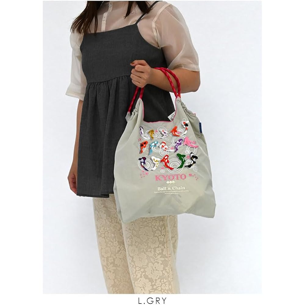 Ball & Chain Ball & Chain Genuine KOI Carp L Size Shopping Bag Eco Bag Tote Bag 301120 L.GRAY