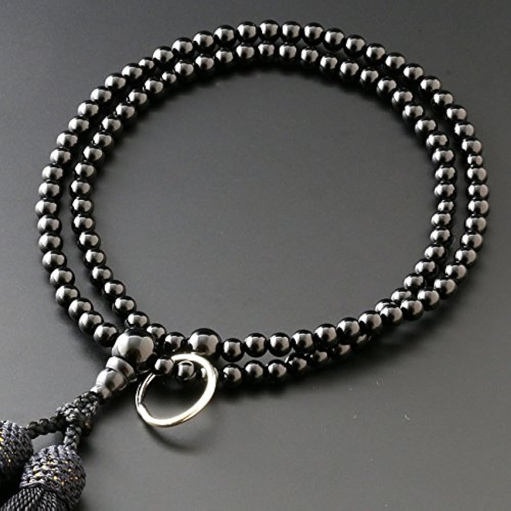 Kyoto Buddhist Altar Hayashi Prayer Beads Soto Zen Black Onyx (For Women) Official Ceremony [Bead Bag Set] SW-101 Kyoto Prayer Beads