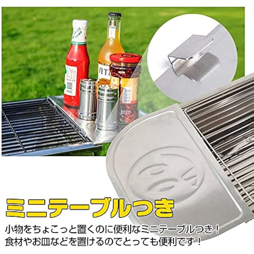 Alice in the Land of Miscellaneous Goods Grill, Foldable, Grill, 2-Way BBQ, Teppanyaki, Barbecue, Storage Bag Included, Barbecue Stove, Camping, Camping Equipment, Seasoning Rack, Charcoal, Iron [Parallel Import]