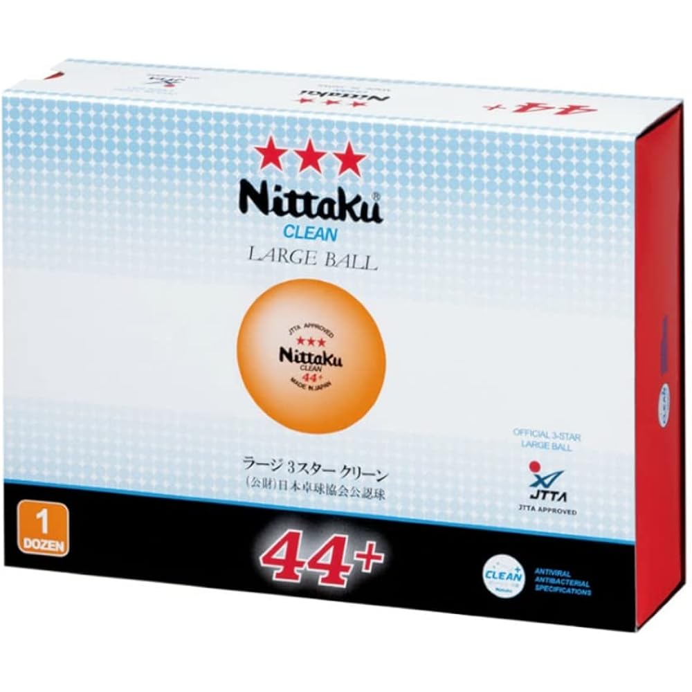 Nittaku Table Tennis Ball Large 3 Star Certified by Japan Table Tennis Association Antiviral and Antibacterial Specifications