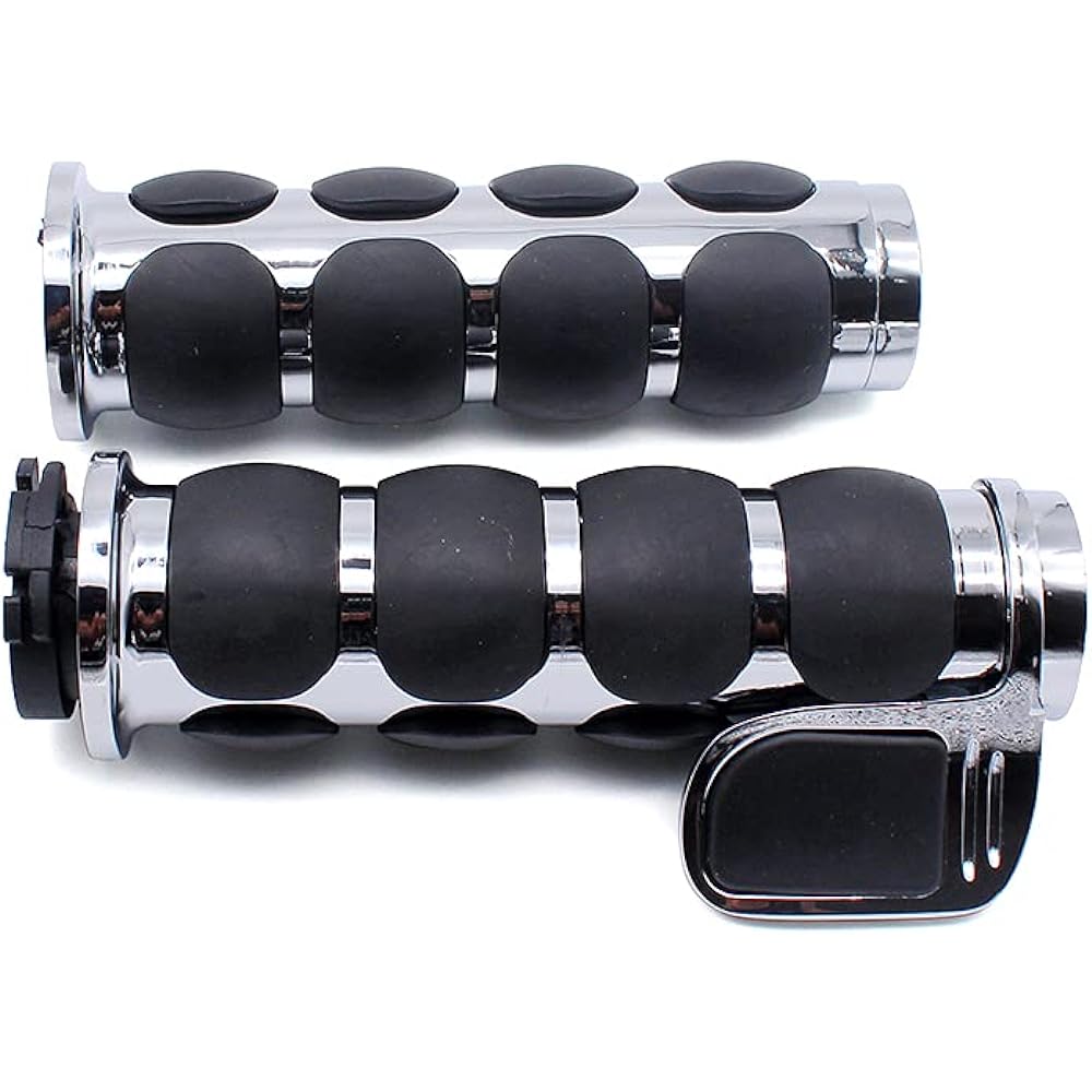 1" 25mm Motorcycle Handlebar Grips Non-Slip Hand Grips with Throttle Assist for Harley Yamaha Kawasiki Suzuki Cruisers Choppers