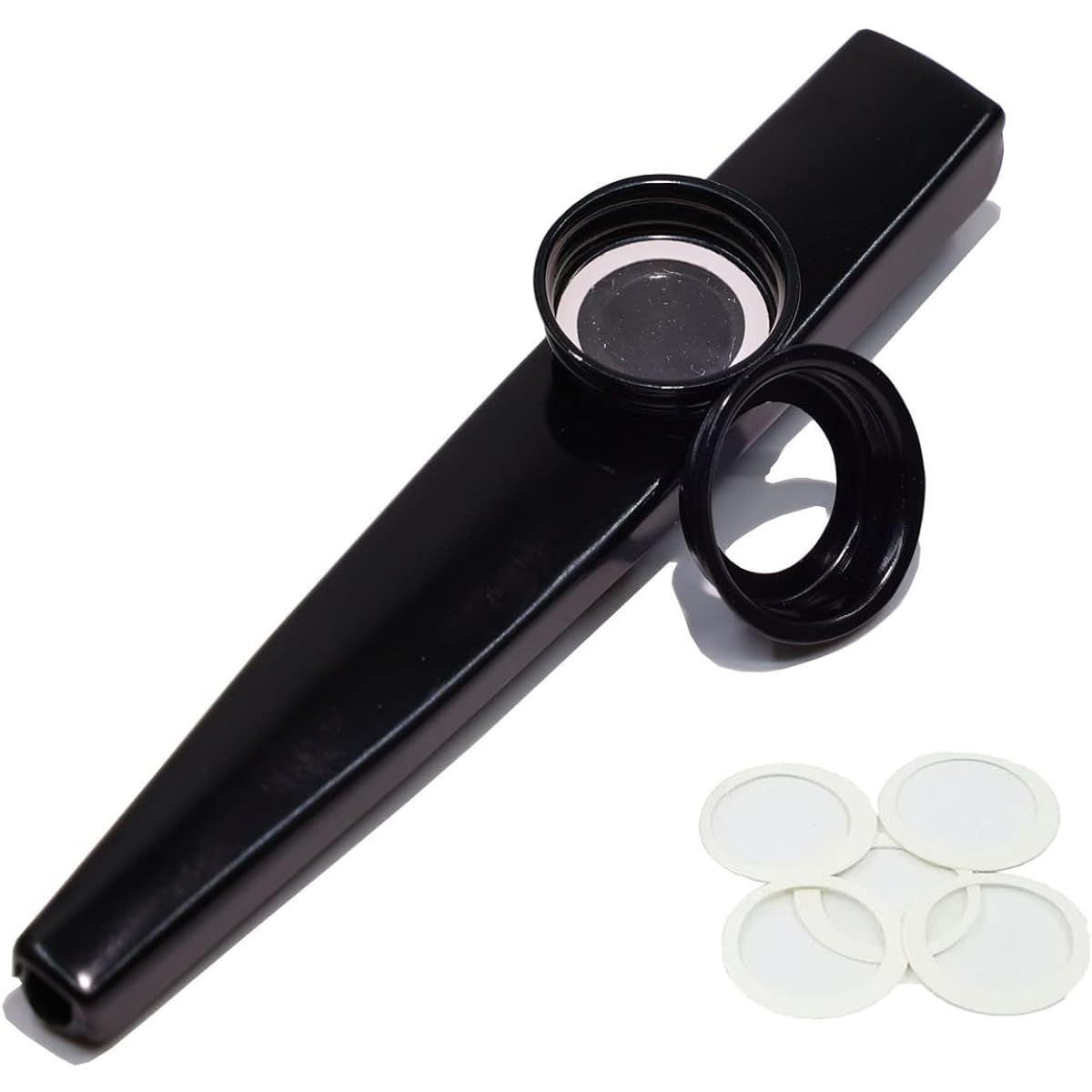 Fartime Black Exquisite Aluminum Alloy Kazoo with 5 Kazoo Diaphragms and Beautiful Gift Box Musical Instrument (Black)…