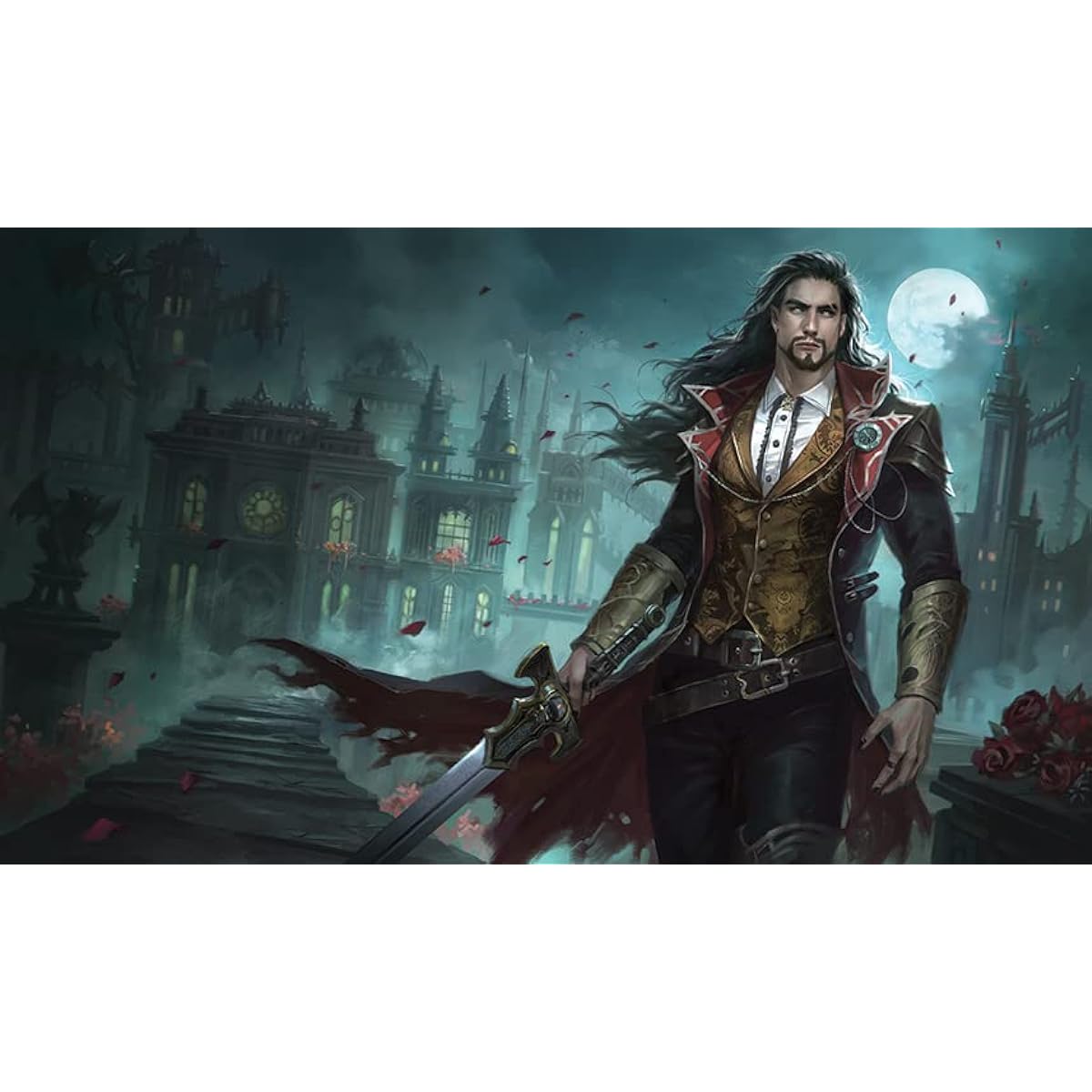 Fantasy North Victor Khorvis - Night Lord - TCG Playmat Mousepad - 24 x 14 inches