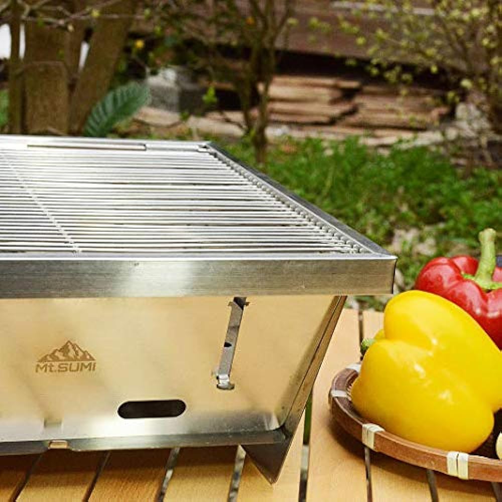 [Mt.SUMI] Perfect Grill Square/BBQ Barbecue Grill Foldable Storage Bag Tongs Compact Second Grill