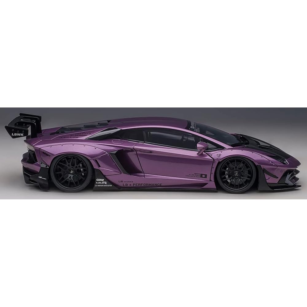 AUTOart 1/18 Liberty Walk LB-WORKS Lamborghini Aventador Limited Edition Metallic Purple VIOLA SE30 / Carbon Black Bonnet Finished Product 79242