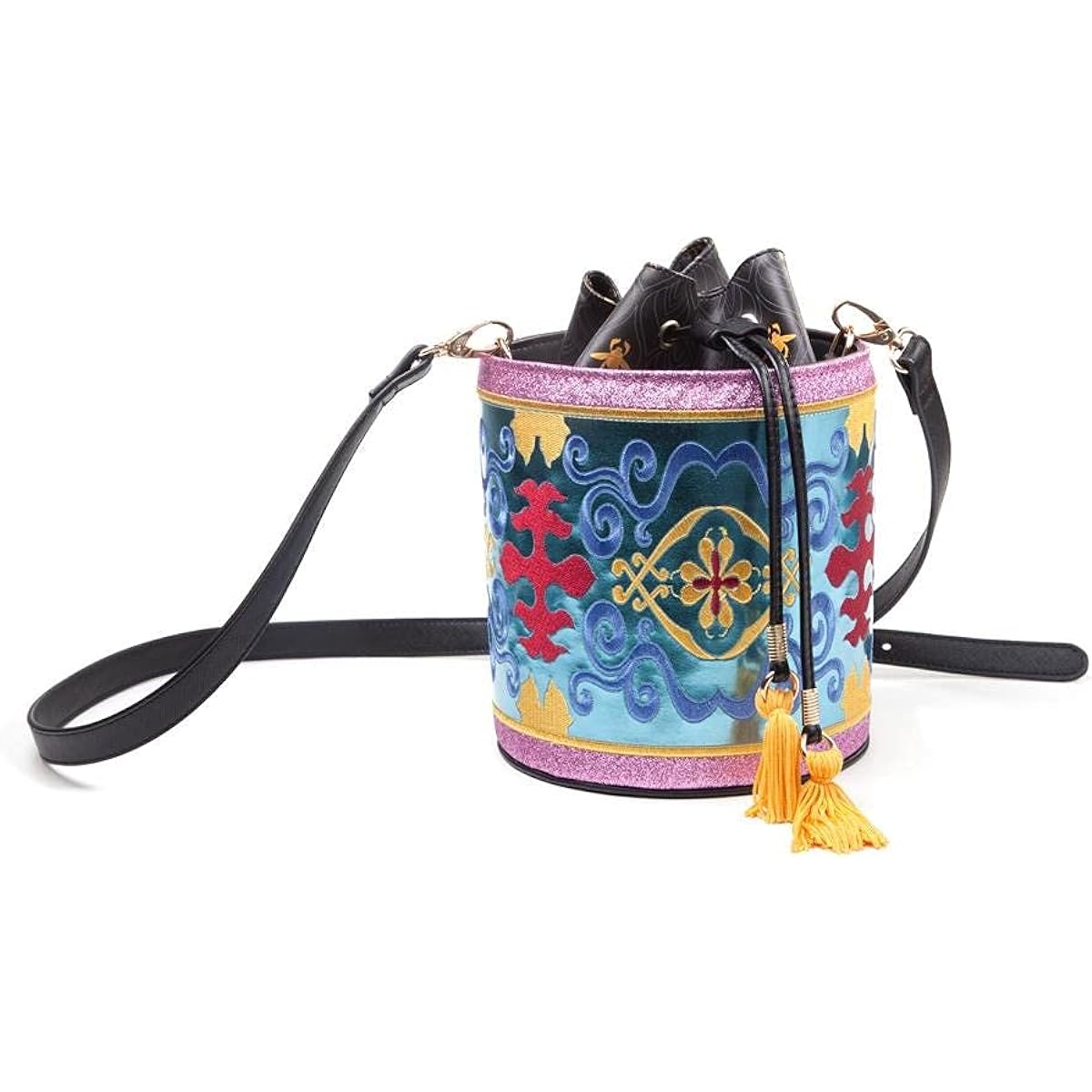 Disney Aladdin Magic Carpet Glitter Drawstring Bucket Bag
