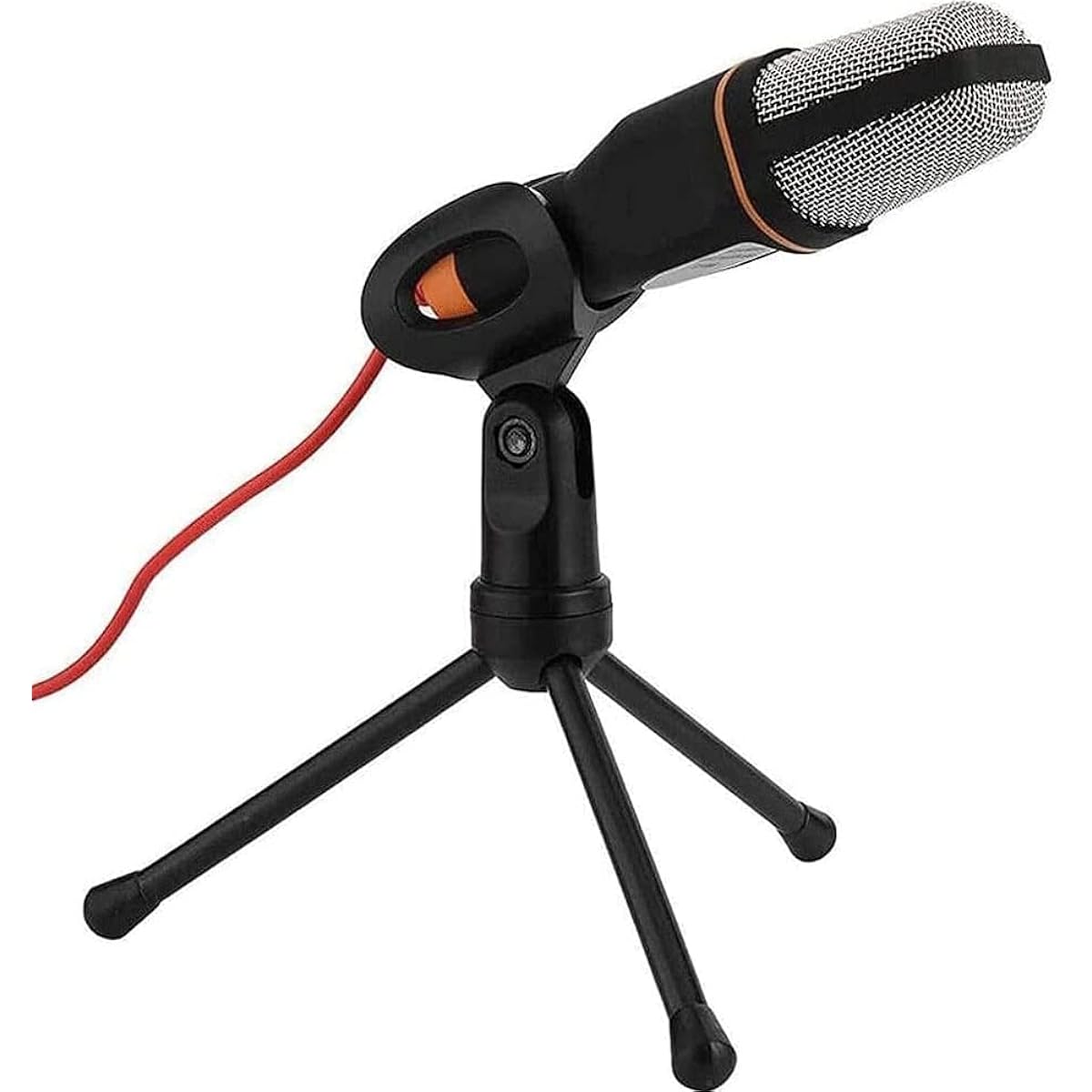 RMENST Recording Microphone 3.5mm Plug and Play Desktop Tripod and Microphone for PC Computer Desktop Laptop, Broadcast Microphone