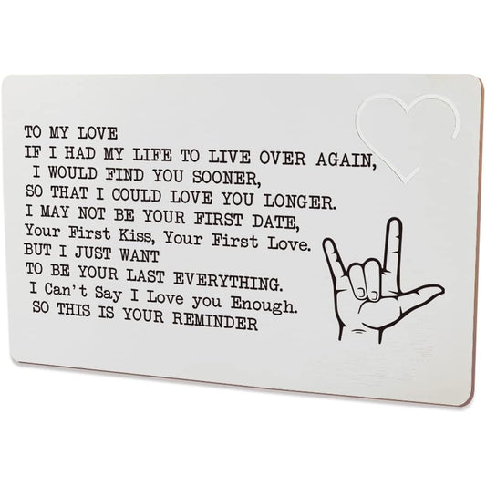 Anniversary Card Gifts for Him, Husband, Anniversary Card Gifts, Gifts for Men, Romantic Engraved Metal Wallet Inserts, Appreciation Gifts for Men, Birthday Christmas - WWI36