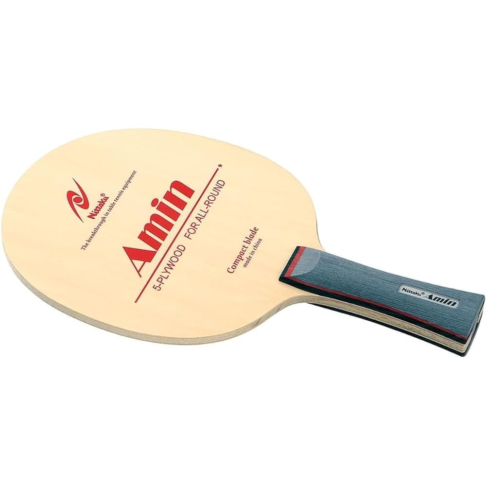 Nittaku Table Tennis Racket Rubber New Member Beginner Set Amine FL (Flare) + 2 Rubbers (Red, Medium/Black, Medium)