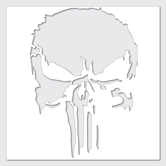 The Punisher Stencil - Scary Horror Skeleton Skull Template Best Vinyl Large Stencil for Painting on Wood, Canvas, Walls and More - Mega (18.5" x 26") | Extra Thick Exhibition Grade White Color Material