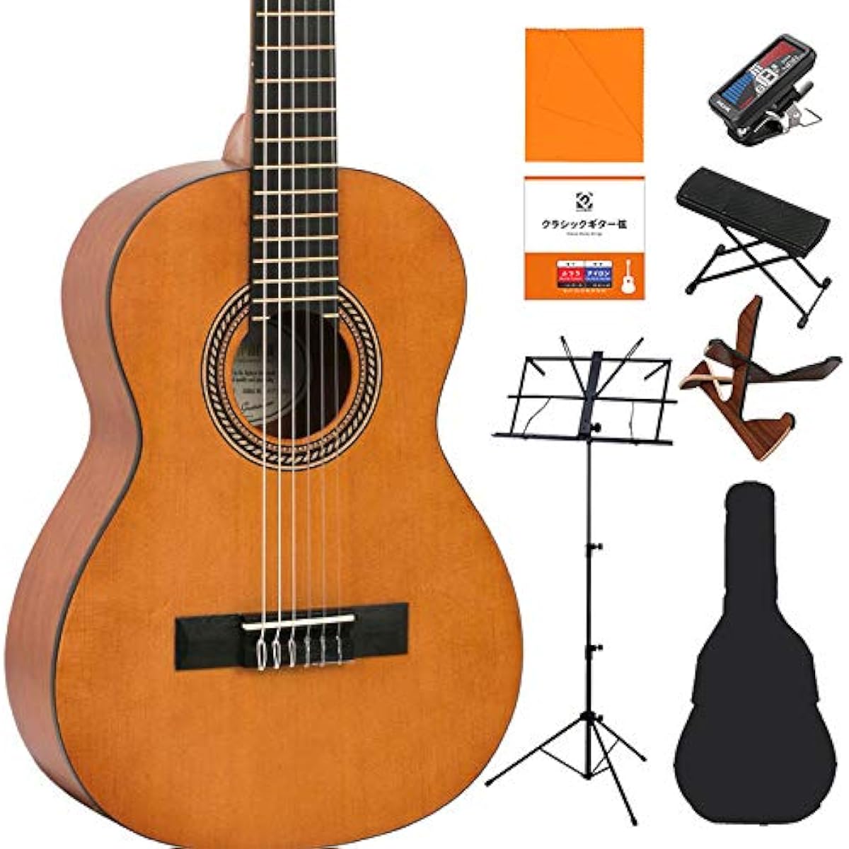 Valencia VC202 1/2 Classical Guitar Beginner 8-Piece Set 1/2 Size 530mm Scale Valencia