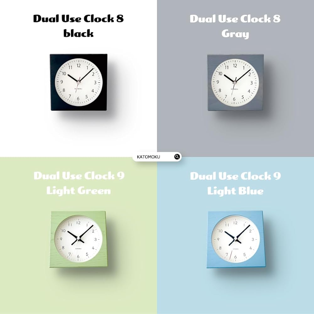 KATOMOKU Dual use clock 8 km-134BKRC Black Radio Clock Continuous Second Hand