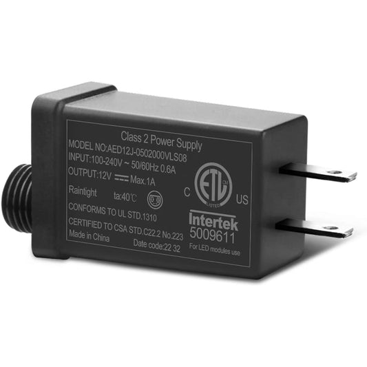 Arkare 12V 1A Class 2 Power Supply LED Transformer Replacement Yard Inflatable Adapter for String Lights Outdoor Low Voltage LED Controller IP44 Waterproof for Christmas Tree LED Fairy Lights US Plug