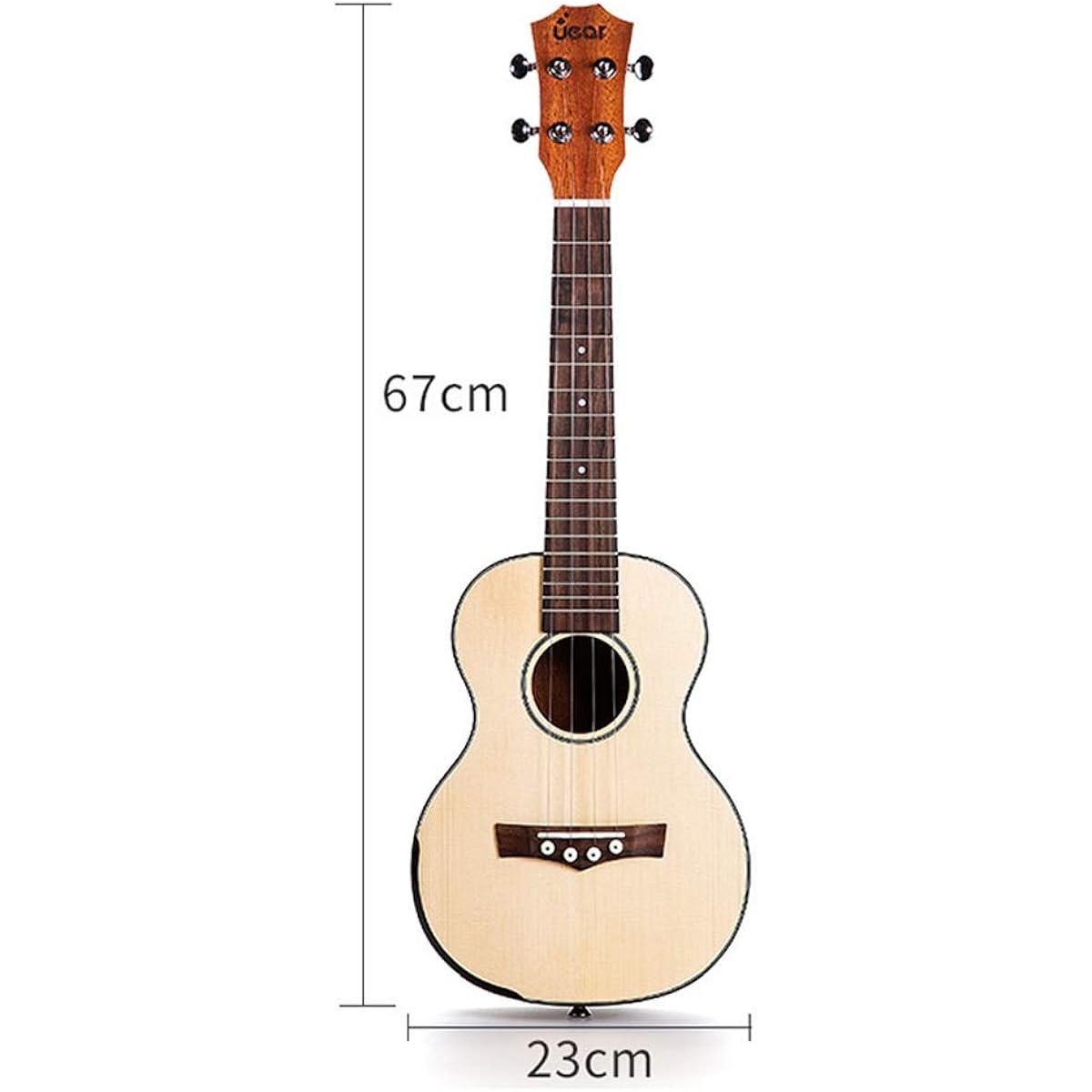 Ukulele 26 inch Spruce Wood Ukulele Electro Ukulele Natural Concert Ukulele (Color: Natural, Size: 26 inches)