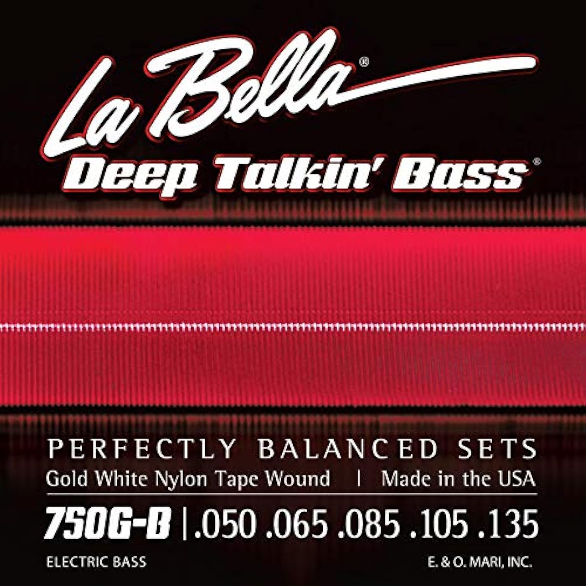 LA BELLA 5-string bass strings 750G-B Gold White Nylon Tape 5-String Light