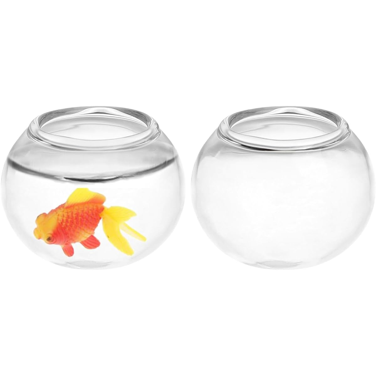 NUOBESTY 2pcs Miniature Fish Bowl Dollhouse Empty Goldfish Bowl Glass 1:12 Dollhouse Fish Tank Dollhouse Desktop Ornament